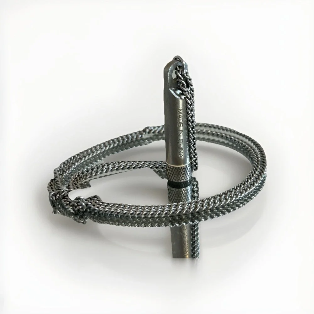 Vintage Stainless Steel Nitroglycerine Pill Holder Water Proof Pendant Keyring‎